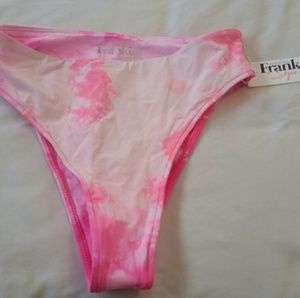 Frankies Bikinis Jordan High Rise Bottom Pink Tie